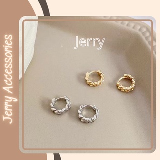Bông tai tròn xoắn nhỏ mạ bạc basic Jerry Accessories B10