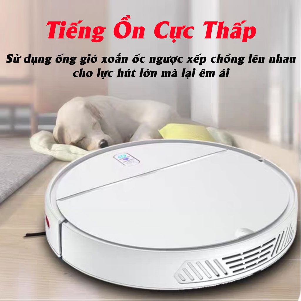 Robot Hút Bụi Tự Động E08, Máy Lau Nhà Tự Động, Rô bốt cảm biến thông minh 3 in 1 “LAU – HÚT – QUÉT&quot;