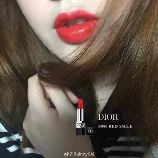 (Unbox) Son Dior Rouge Màu 080 Red Smile - ĐỎ TƯƠI TRẺ TRUNG, QUYẾN RŨ - kiwikiwi