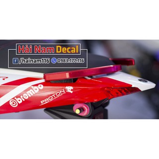 Tem Trùm Exciter 150 Trắng Đỏ Ducati