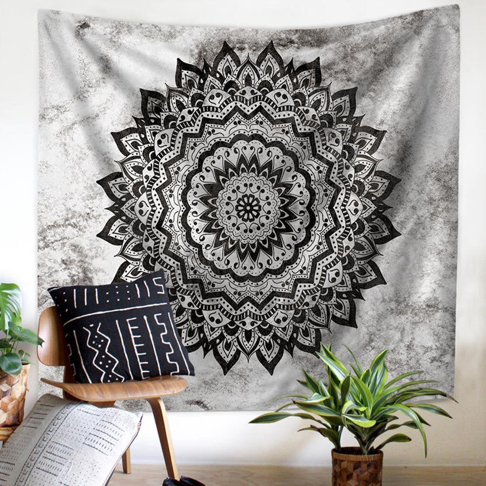 Thảm Treo Tường Trang Trí 95x73cm In Họa Tiết Hoa Mandala Phong Cách Bohemian