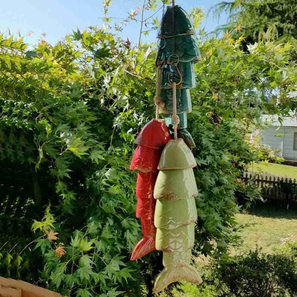 Chuông Gió Treo Trang Trí Hình Cá Koi Sáng Tạo