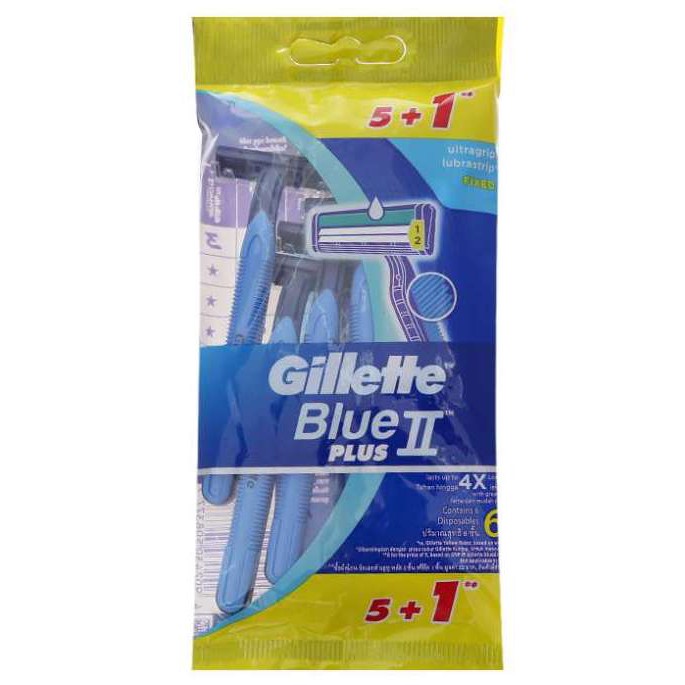 [Gillette - 6 Cây] Dao cạo râu Gillette blue II Plus (gói 6 cây)