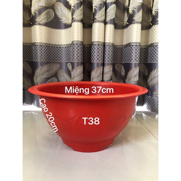 Chậu Nhựa Truyền Thống T38 Trồng Cây Màu Đỏ