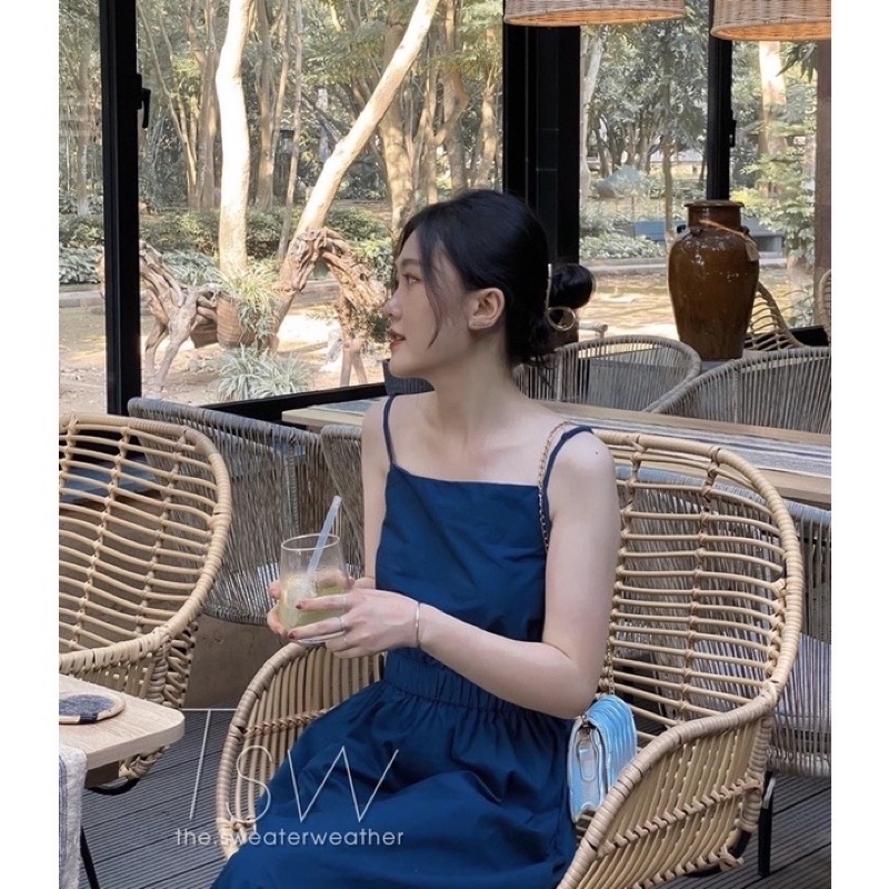 [Ảnh thật/Video]Đầm hai dây thô mềm tôn dáng thiết kế chun eo Váy hai dây chun eo dáng dài | WebRaoVat - webraovat.net.vn