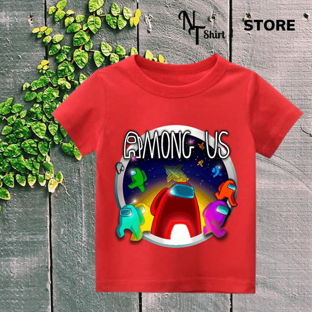Áo thun bé trai và bé gái, Áo phông trẻ em in hình Game Among US, Áo cotton xịn mặc mát thoải mái NTshirt 05