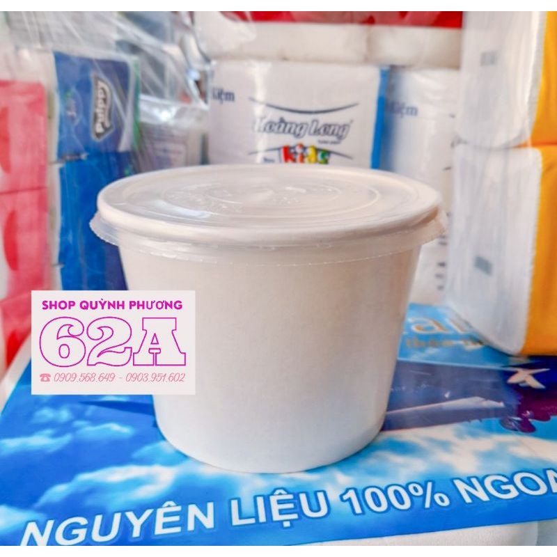 10 Tô giấy 20oz trắng kèm nắp Tân Hiệp Hưng