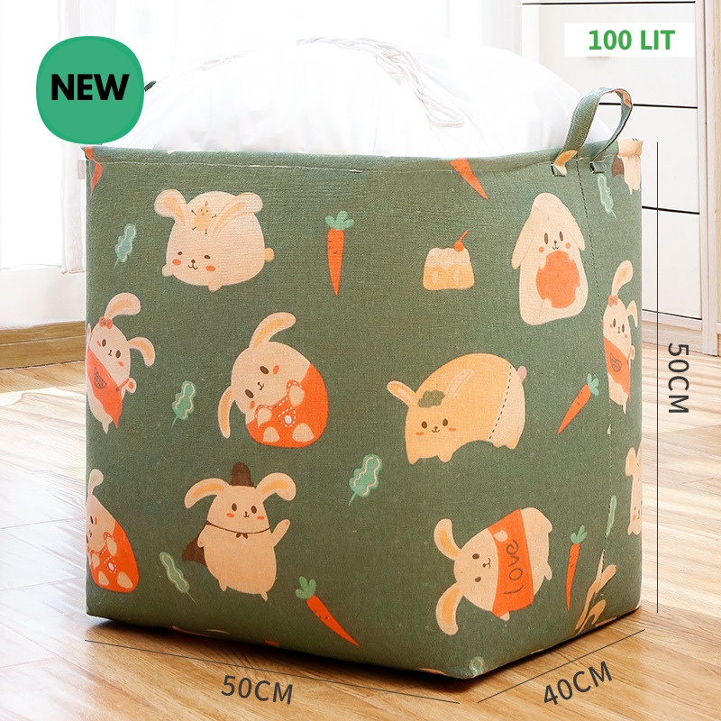 úi Đựng Quần Áo Cỡ Lớn 100 lít Vải Canvas Phong Cách Vintage TD03