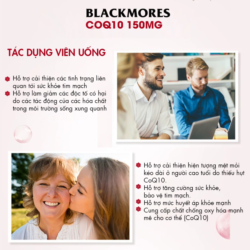 [Hàng chuẩn Úc] Viên uống Blackmores CoQ10 150mg 30 viên hỗ trợ sức khỏe tim mạch, bổ tim coq10 Blackmore Úc