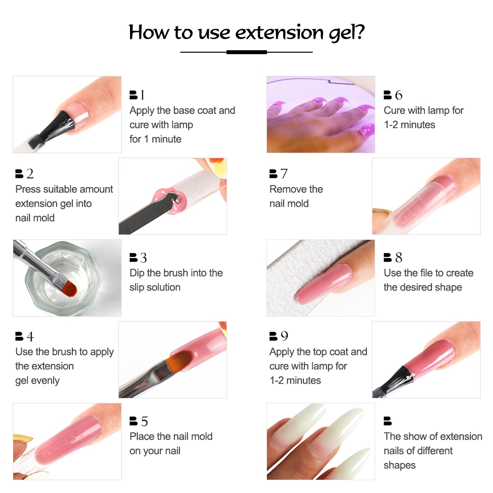 [Hàng mới về] Gel nối móng/đắp móng/sơn móng nghệ thuật 15ml màu sắc thời trang