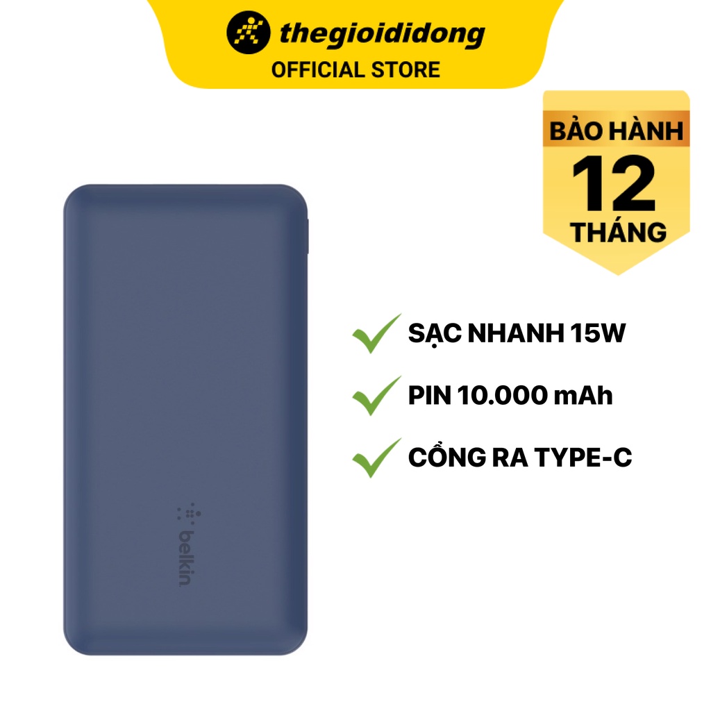 Pin sạc dự phòng Belkin Pocket Power BPB011 10000 mAh Type C/2 cổng USB 1 cổng Type C - Chính hãng BH 24 tháng