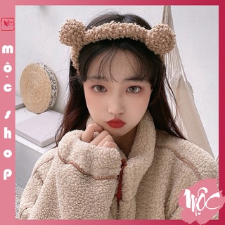 Bờm tai gấu, Băng Đô Rửa Mặt Hoa Cài Tóc Hàn Quốc cute PT07 MỘC