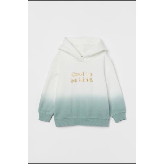 Áo hoddie nỉ bông có mũ màu loang xanh cam cho bé trai bé gái xuất dư