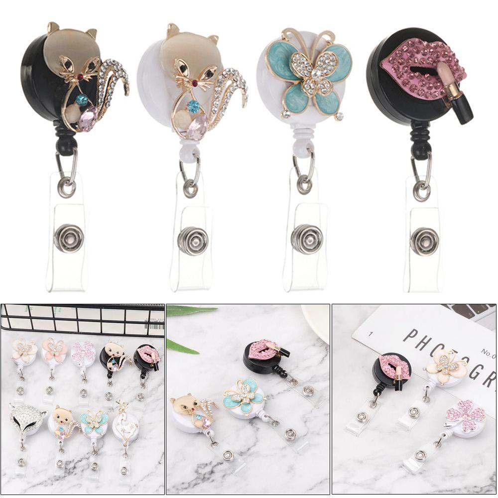 FAY 1 Kẹp Giữ Thẻ ID / Thẻ ID Chống Thất Lạc Họa Tiết Bươm Bướm Dễ Thương