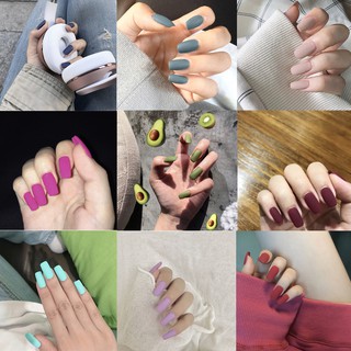 YADORNOS Bộ 24 móng tay giả dáng dài đầu vuông nhám phong cách thời trang trang trí móng tay nghệ thuật cho cô dâu