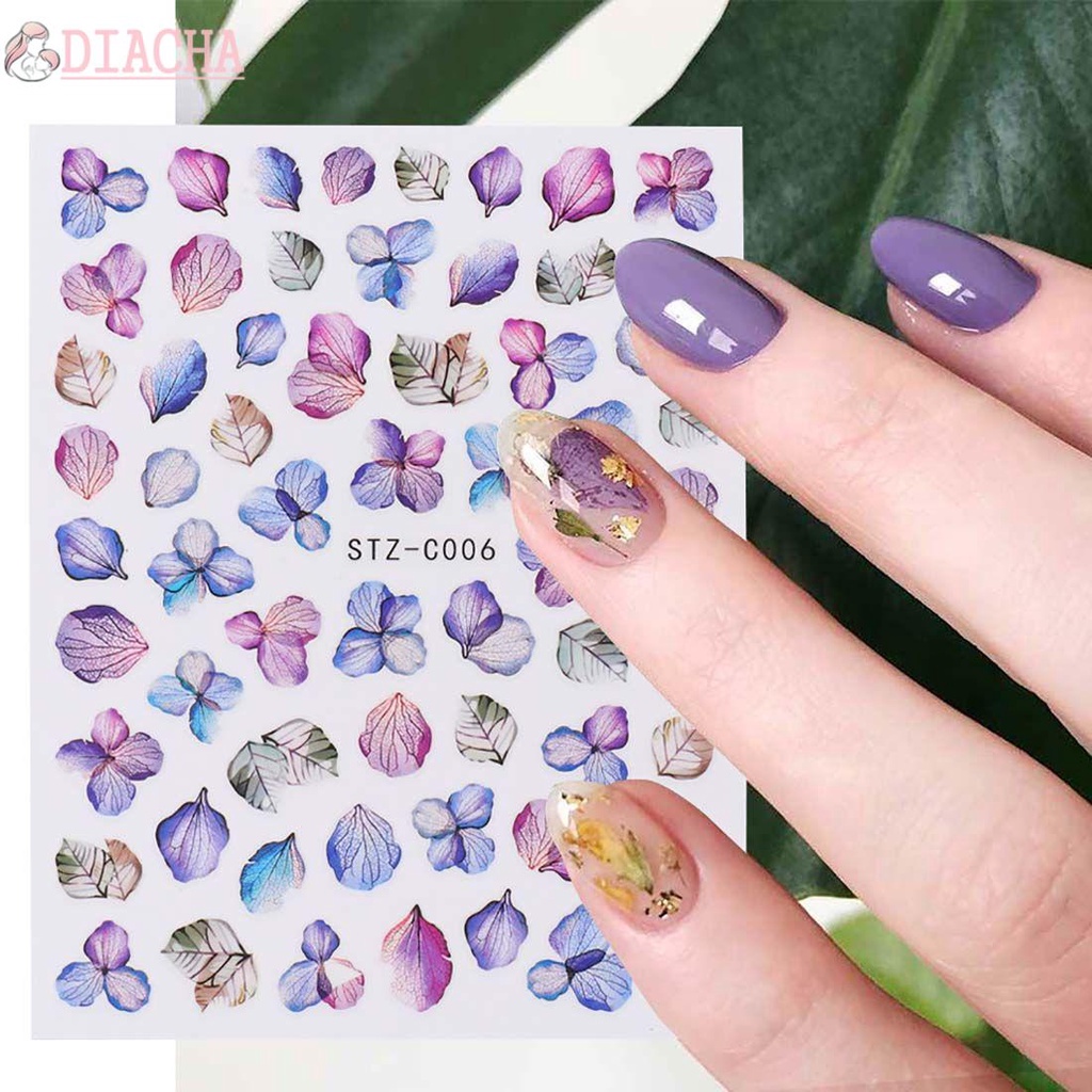[Hàng mới về] Miếng dán trang trí móng tay mẫu hoa lá ba chiều thời trang diy