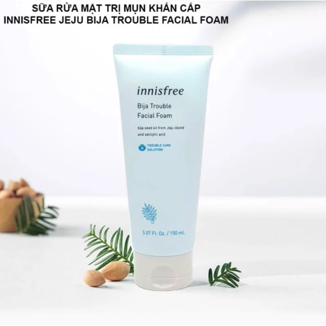 Sữa Rửa Mặt Innisfree Bija Trouble Facial Foam Cho Da Mụn