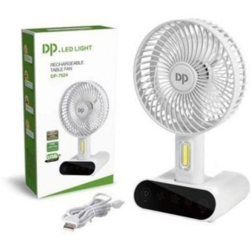 Quạt Sạc Tích Điện Có Đèn LED DP-7624