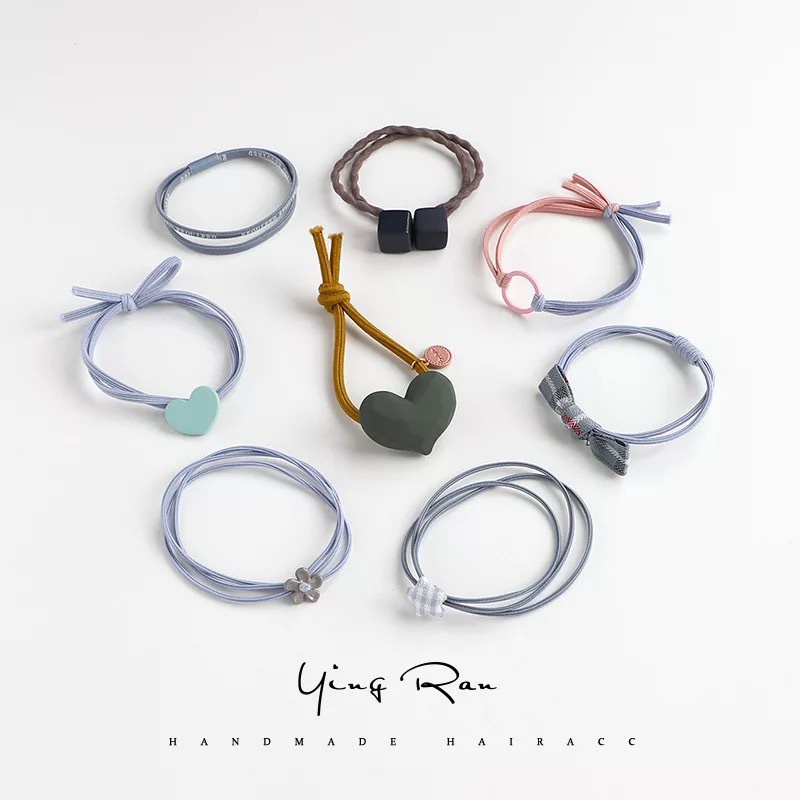Dây buộc tóc cao su phối da phong cách Hàn Quốc dễ thương dành cho nữ