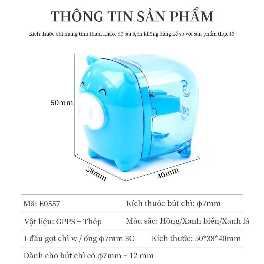 Gọt chì - Đồ chuốt bút chì Hình Chú Heo - Deli 0557