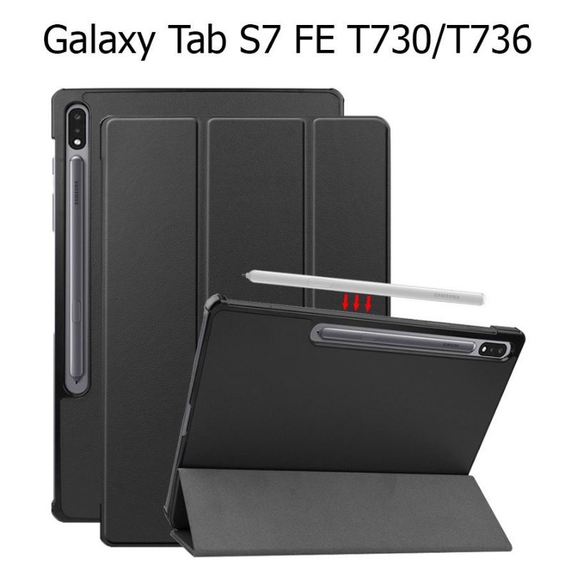 bao da samsung Tab S7 FE nắp gập TPU có khe cài bút