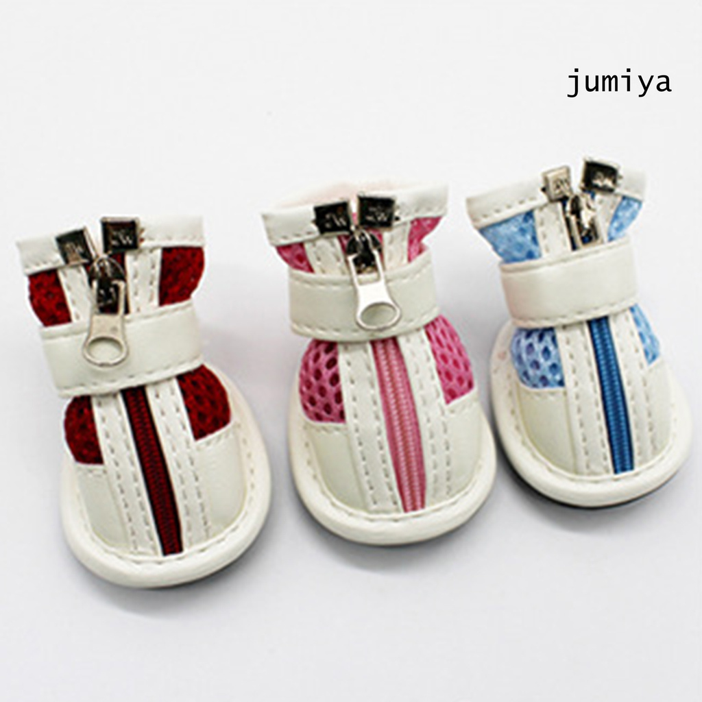 Giày sneaker kiểu lưới có khóa kéo thoáng khí cho thú cưng