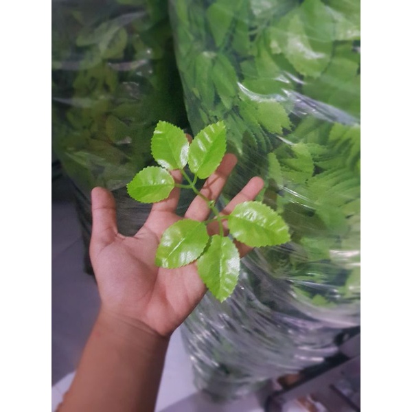 Lá Hoa Hồng giả 2 nhánh
