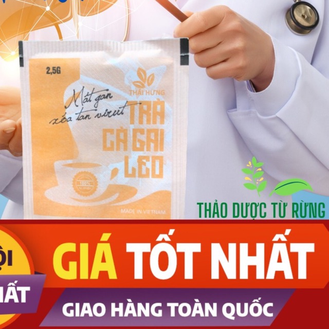 [SIÊU SALE]  Trà ✅ Cà Gai Leo THÁI HƯNG Hỗ Trợ Điều Trị Gan Hết Mẩn Ngứa 1 gói 2,5g