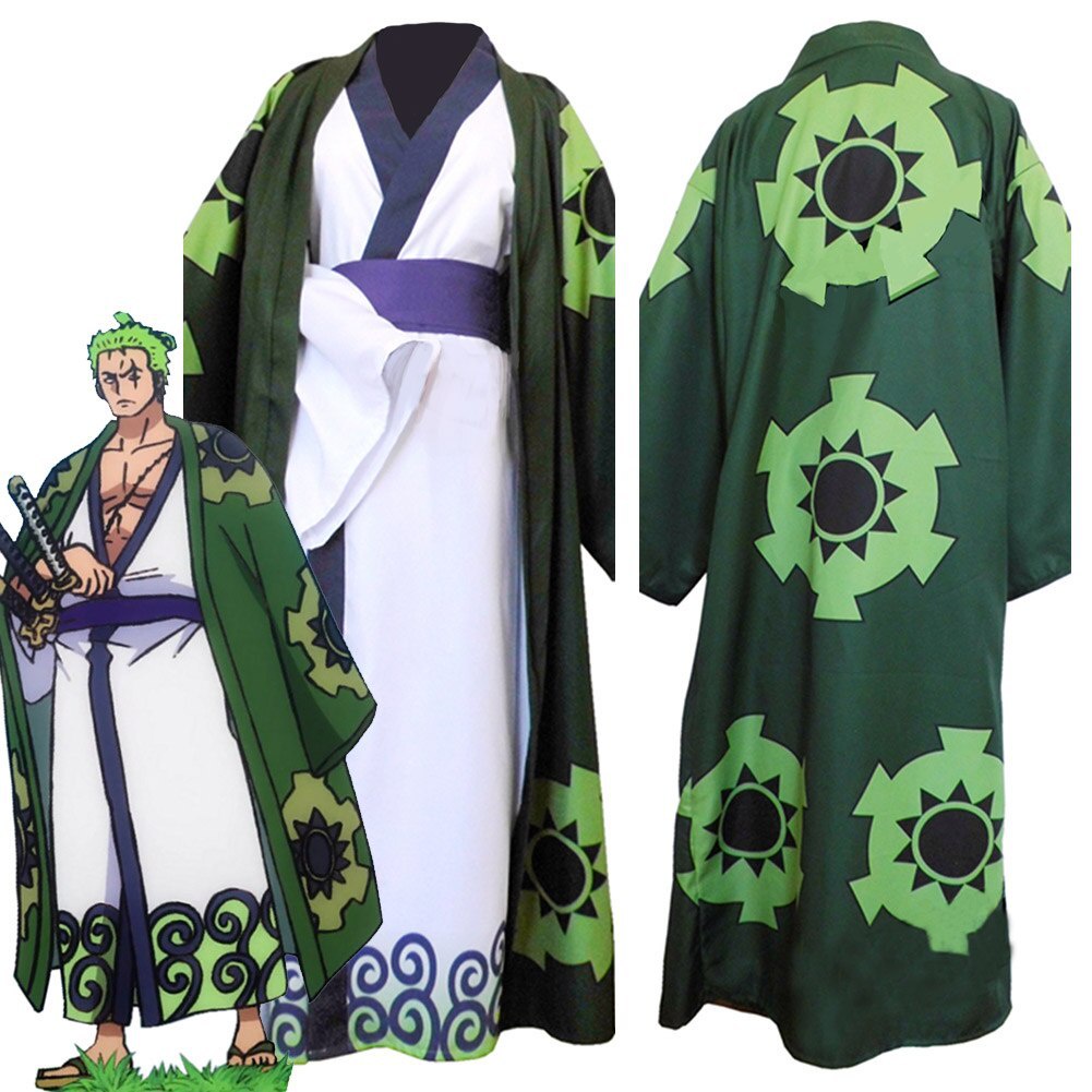 Hahomin Wano Zoro Áo Choàng Kimono Hóa Trang Anime Nhật Bản