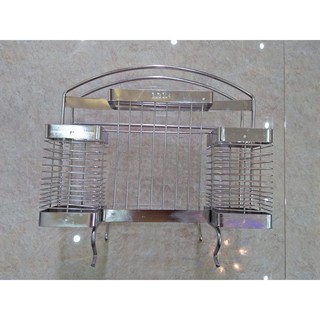 Giá để dao thớt la đơn kèm giỏ đũa inox 304