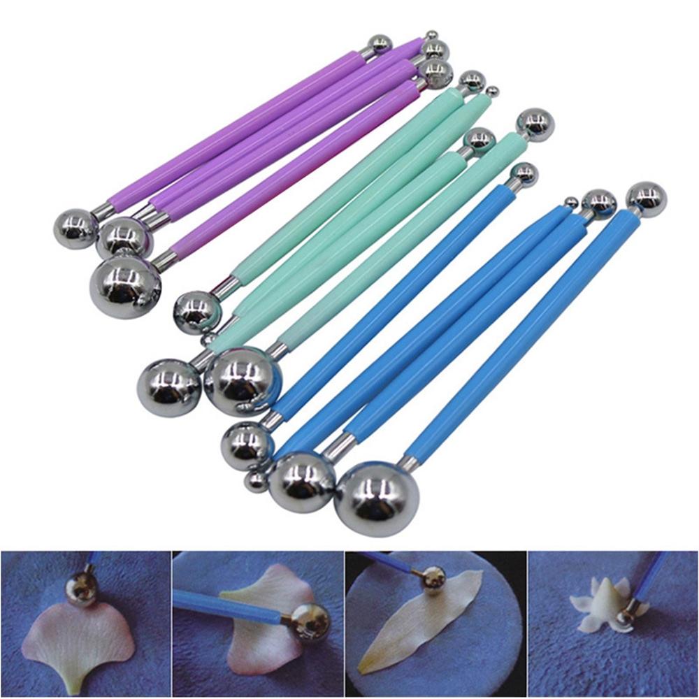 PATRICIA Set 4 Bút Tạo Hình Trang Trí Bánh / Đất Sét Bằng Thép Không Gỉ