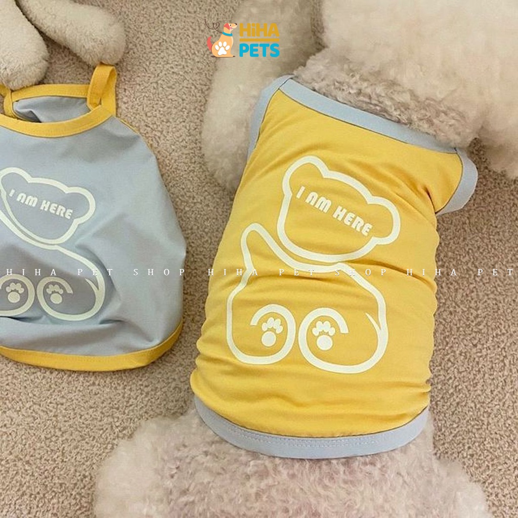 Áo Thun Cho Chó Mèo Ba Lỗ Mùa Hè Dễ Thương Mát Mẻ 2022, Quần Áo Thú Cưng Thiết Kế Hàn Quốc Hiha Pets.