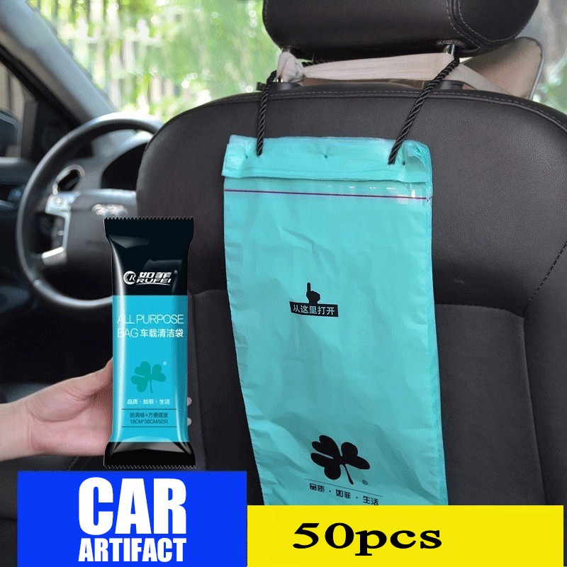 Bộ 50 Túi Đựng Rác Treo Lưng Ghế Xe Hơi