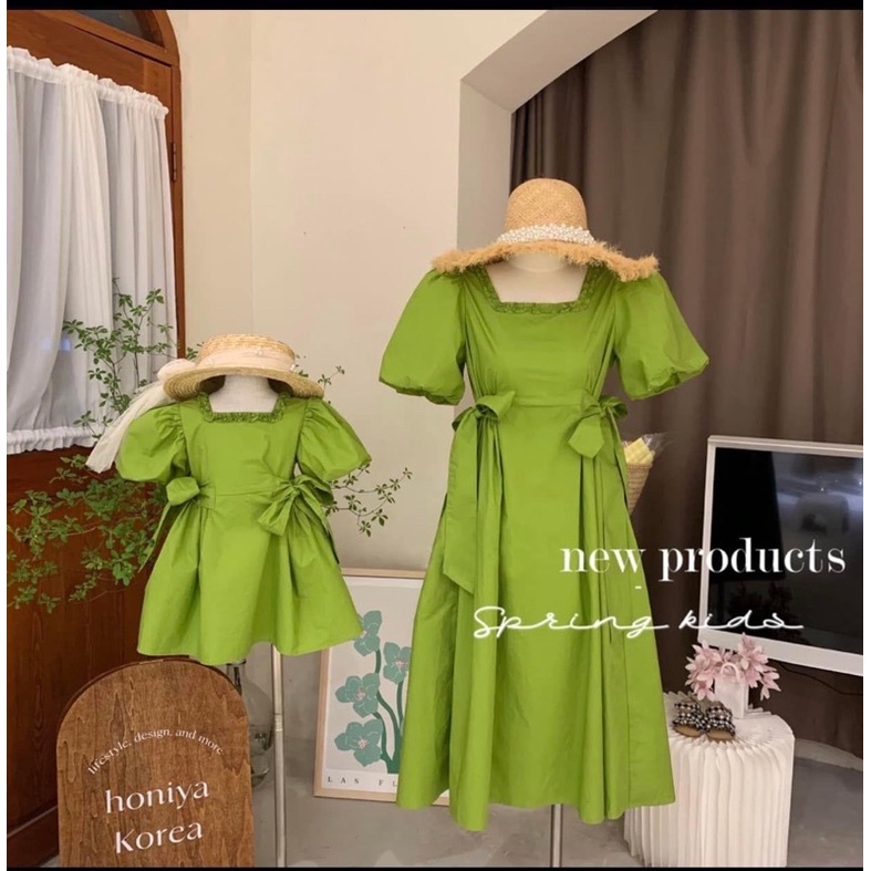 XANH LÁ Váy bèo cổ bé gái mã 55067