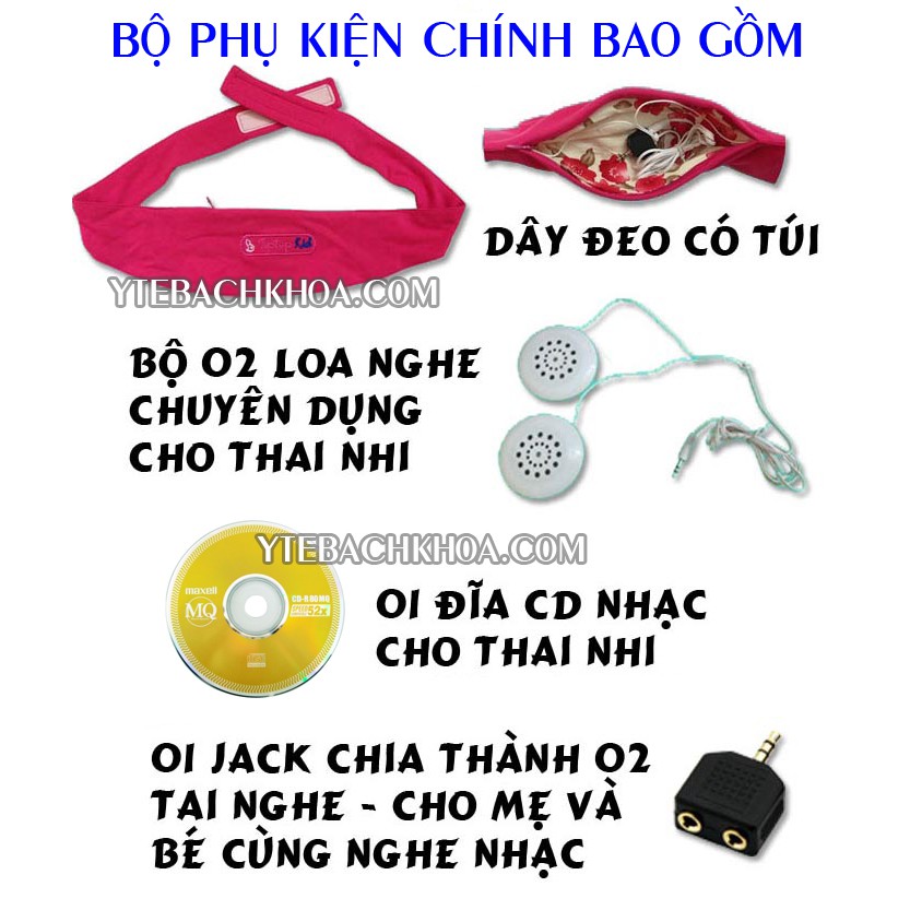 [TẶNG] TAI NGHE THAI NHI TIPTOP KID MUSIC MÀU HỒNG ĐẬM (TẶNG TAI NGHE SAMSUNG AKG SIÊU HAY CHO MẸ)