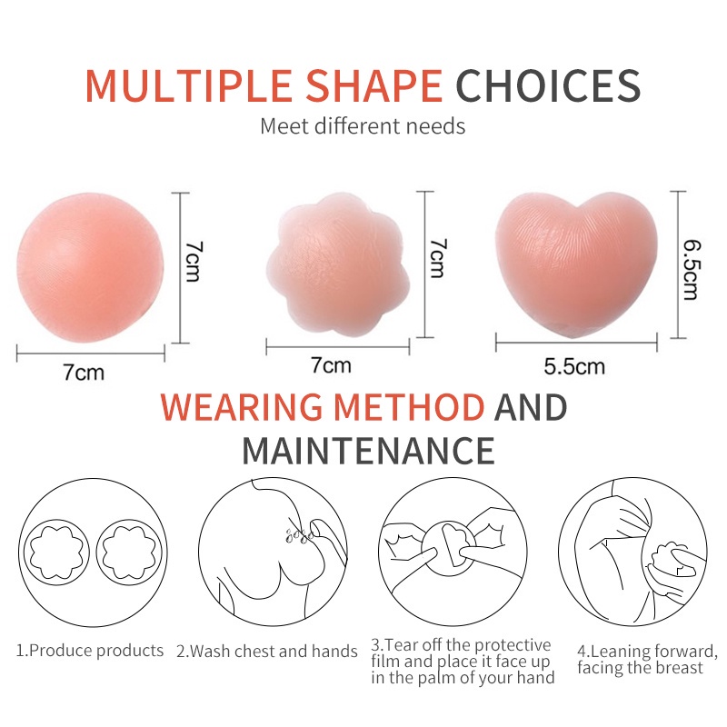 Bộ 40/20 Cặp Miếng Dán Ngực Bằng Vải Không Dệt Vô Hình Dùng Một Lần
