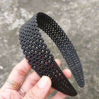Bờm tóc hoa mai đen bản 2,5 cm