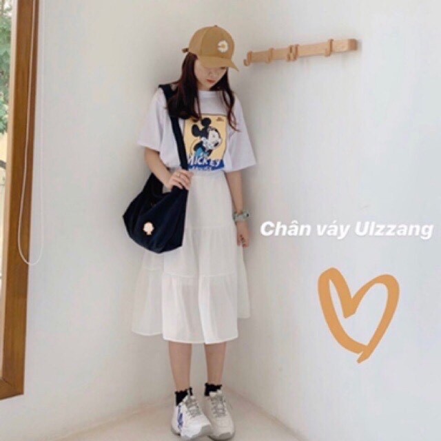 Chân Váy VOAN TẦNG 2 LỚP Ulzzang Nữ - Lưng Thun