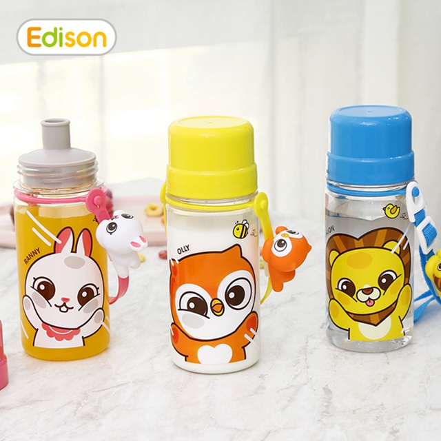 Bình tập uống Edison tritan có dây - Hồng