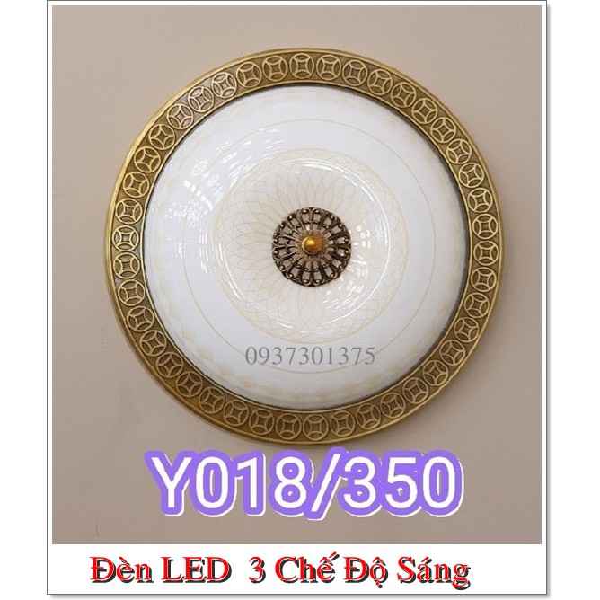 Đèn Óp Trần Viền Đồng Cao Cấp Y018 Ánh Sáng Led 3 Chế Độ
