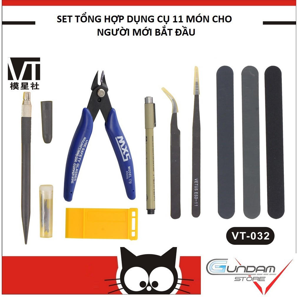 Dụng Cụ Mô Hình Gundam Lbx 11 Món Tool Gunpla Đồ Chơi Lắp Ráp Thương Hiệu VT-032 Chất Lượng Cao 12 In 1 [ Rẻ Vô Địch ]