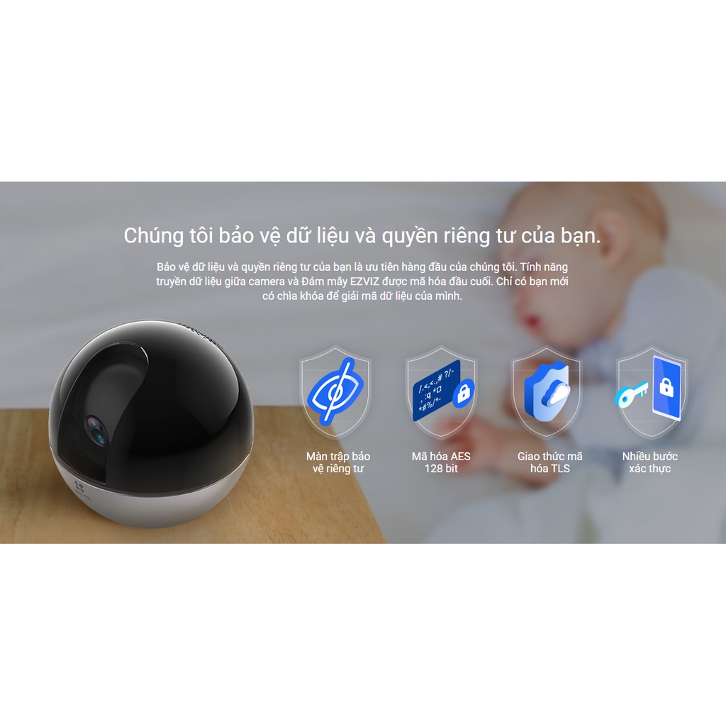 [Mã ELMS4 giảm 7% đơn 500K] Camera wifi Ezviz C6W 4.0MP, C6W 4mp, độ phân giải 2K, Xoay 360