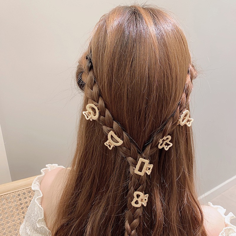 Vỉ 6 kẹp tóc ánh kim dễ thương KT24
