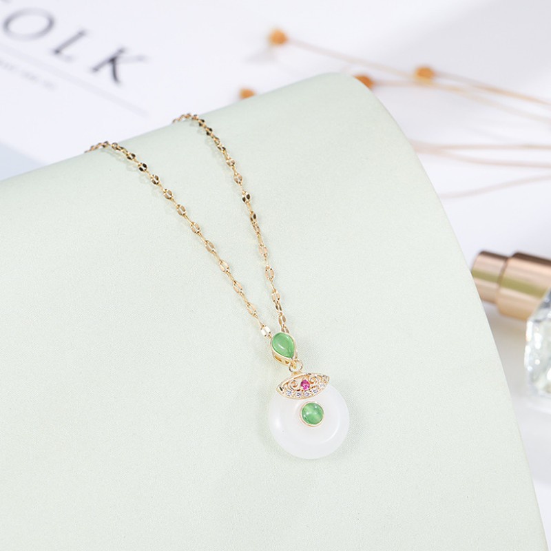 Dây Chuyền Mặt Tròn To Titan Ko Đen TT 3332 - màu vàng