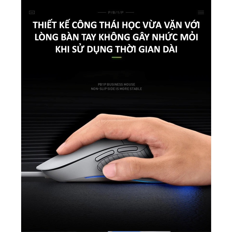 Chuột có dây INPHIC PB1P 6 nút với độ DPI lên đến 4800 phù hợp chơi game cho game thủ chuyên nghiệp