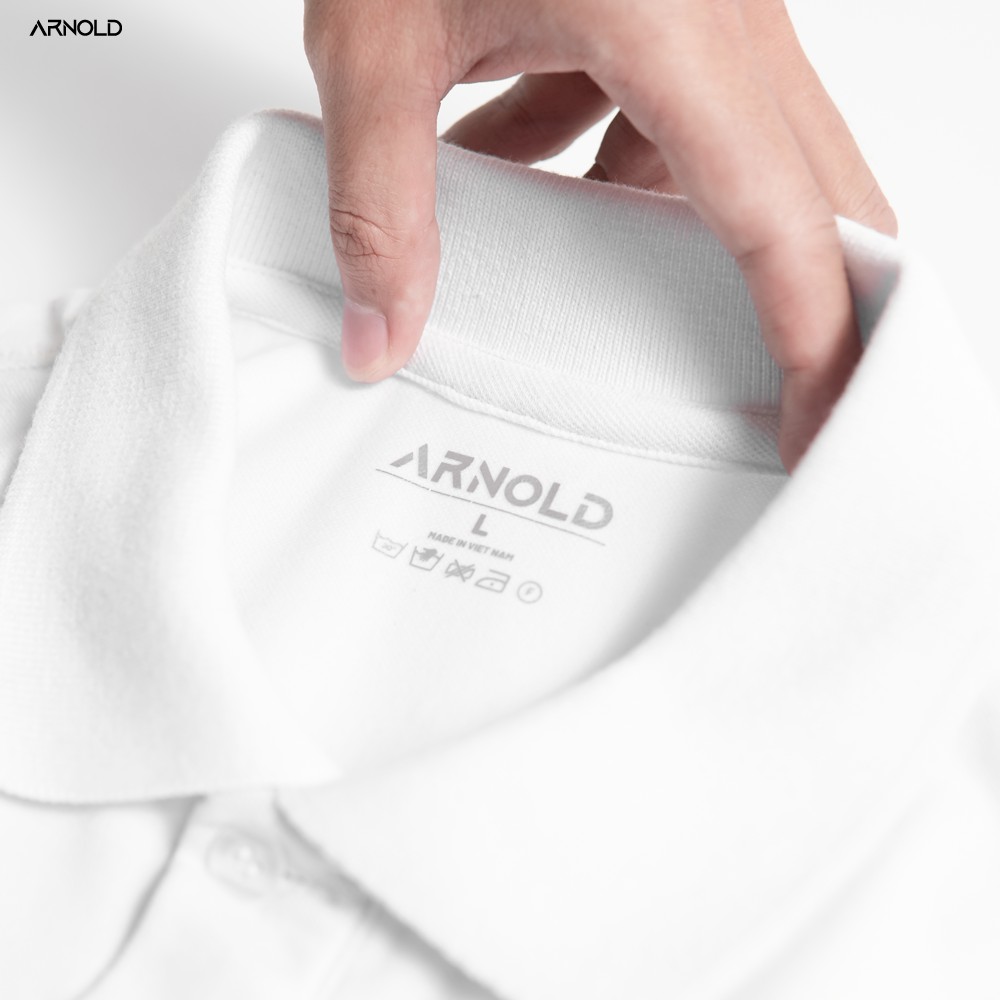 [Mã LTP50 giảm 50000 đơn 150000] Áo thun polo nam cổ bẻ màu trắng vải cá sấu Cotton trẻ trung, thoáng mát - Arnold | BigBuy360 - bigbuy360.vn