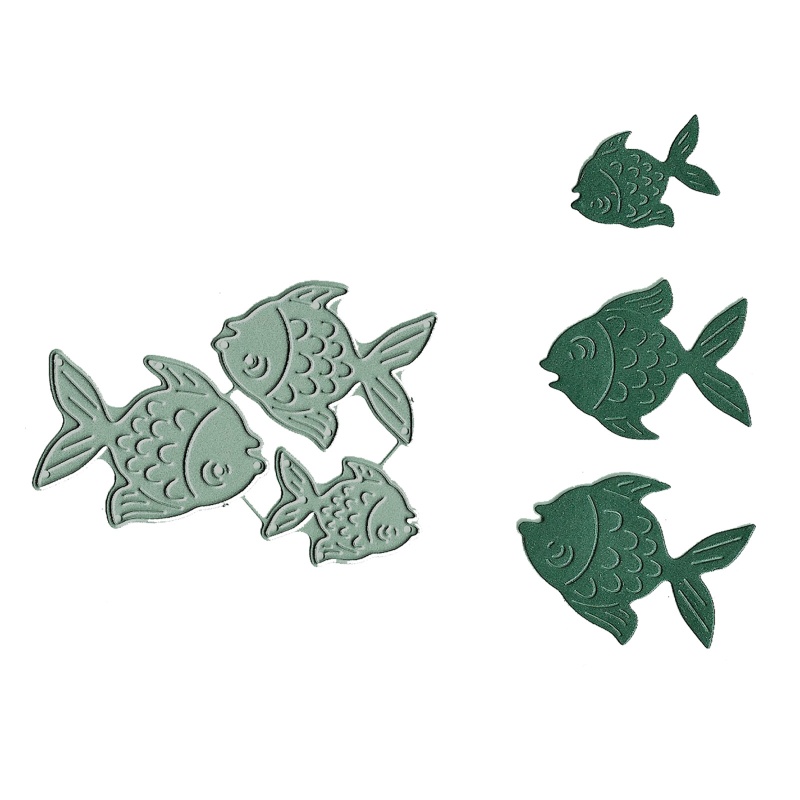 ✿ Khuôn Mẫu Cắt Thẻ Trang Trí Album Hình Cá