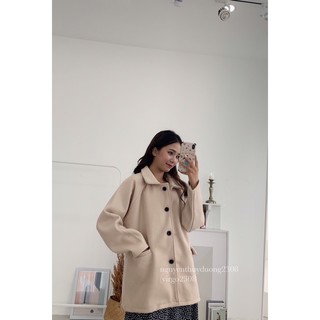 [Ảnh thật/Video]Áo khoác dạ Ulzzang 2 lớp 4 cúc