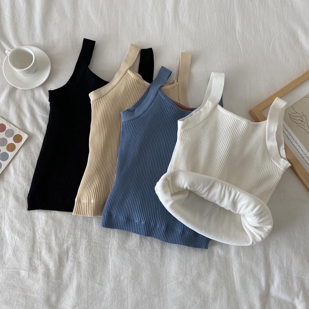 Áo hai dây nữ màu trơn thời trang Hàn Quốc