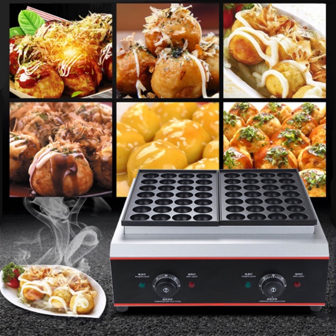 Máy làm bánh bạch tuộc takoyaki đôi 56 lỗ công nghiệp